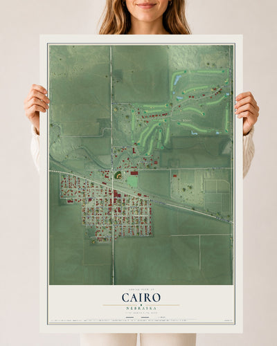 Map of Cairo, Nebraska, 24 x 36 inch unframed archival matte print