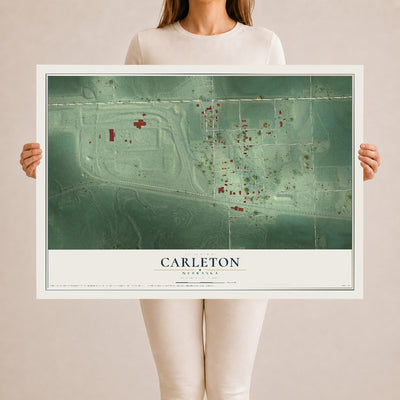 Map of Carleton, Nebraska, 24 x 36 inch unframed archival matte print