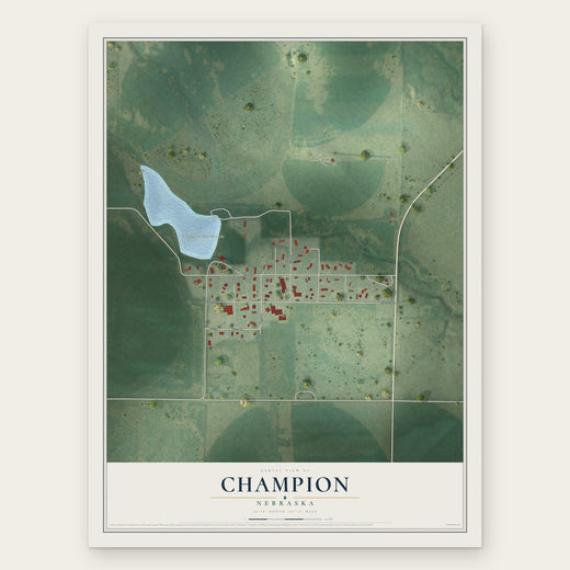 Champion, Nebraska map print, the full design