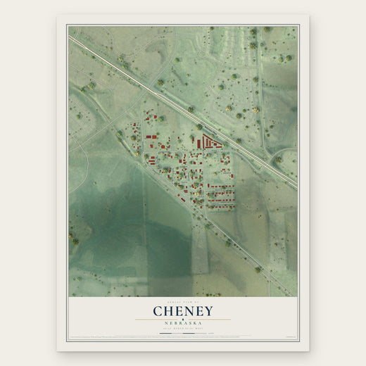 Cheney, Nebraska map print, the full design