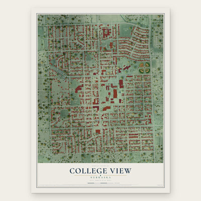 College View, Nebraska map print, the full design