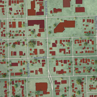 Close-up of the map of College View, Nebraska print showing street and building detail