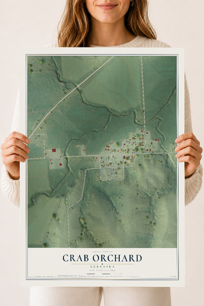 Map of Crab Orchard, Nebraska, 18 x 24 inch unframed archival matte print