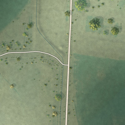 Second close-up of the map of Dix, Nebraska print showing more streets and buildings
