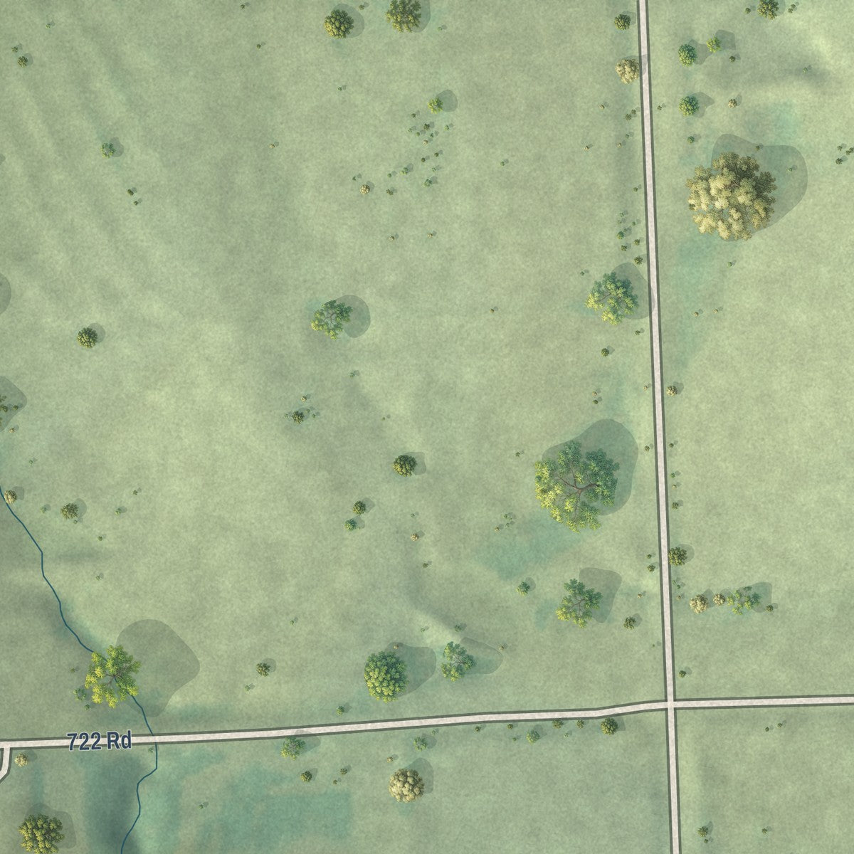 Second close-up of the map of Elk Creek, Nebraska print showing more streets and buildings
