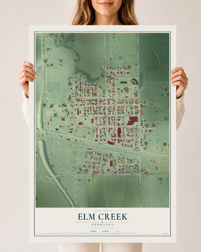 Map of Elm Creek, Nebraska, 24 x 36 inch unframed archival matte print