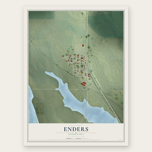 Enders, Nebraska map print, the full design