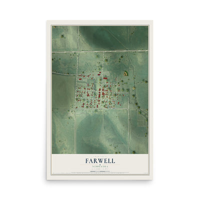 Map of Farwell, Nebraska, 12 x 18 inch unframed archival matte print