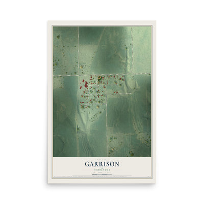Map of Garrison, Nebraska, 12 x 18 inch unframed archival matte print