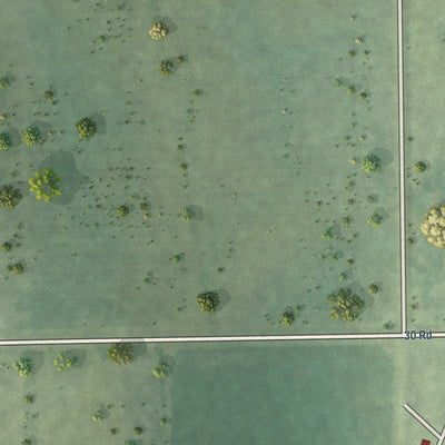 Second close-up of the map of Garrison, Nebraska print showing more streets and buildings