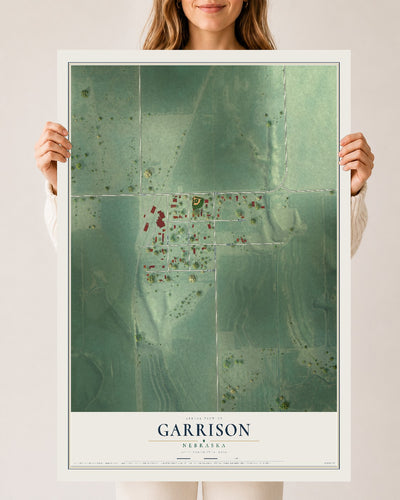 Map of Garrison, Nebraska, 24 x 36 inch unframed archival matte print
