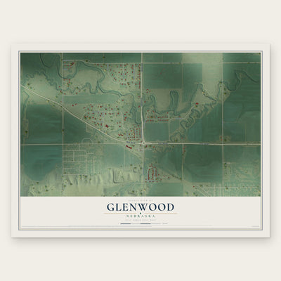 Glenwood, Nebraska map print, the full design