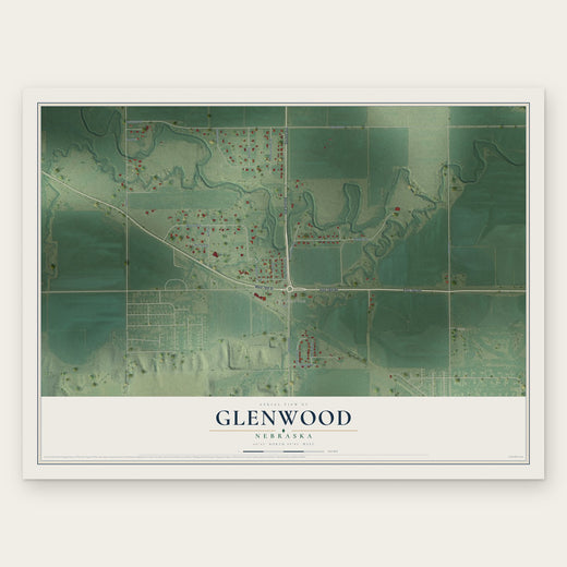 Glenwood, Nebraska map print, the full design