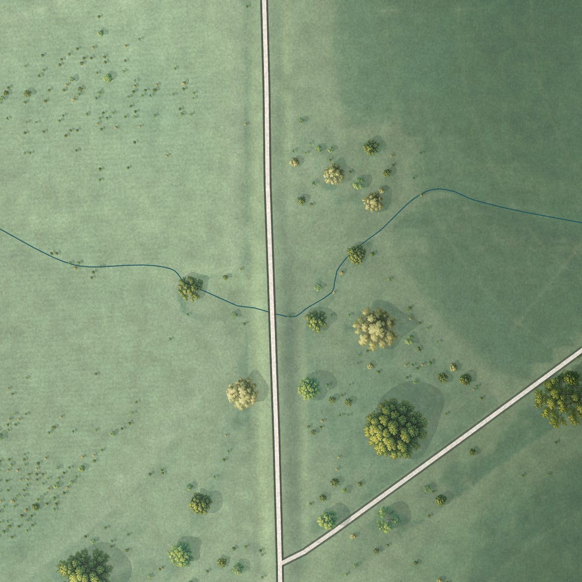 Second close-up of the map of Goehner, Nebraska print showing more streets and buildings