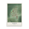 Map of Hampton, Nebraska, 12 x 18 inch unframed archival matte print