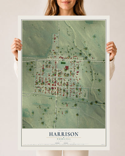 Map of Harrison, Nebraska, 24 x 36 inch unframed archival matte print