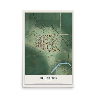 Map of Holbrook, Nebraska, 12 x 18 inch unframed archival matte print