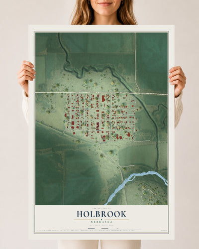 Map of Holbrook, Nebraska, 24 x 36 inch unframed archival matte print