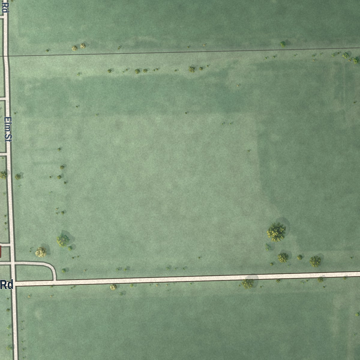 Second close-up of the map of Hordville, Nebraska print showing more streets and buildings