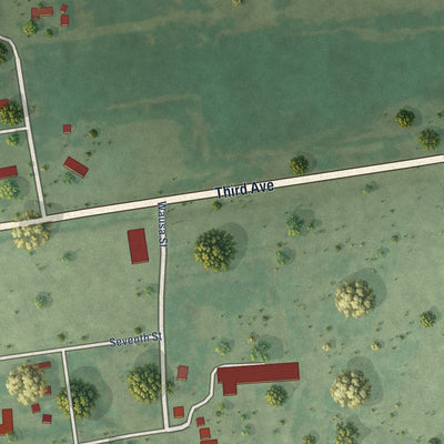 Second close-up of the map of Howard City (Boelus), Nebraska print showing more streets and buildings