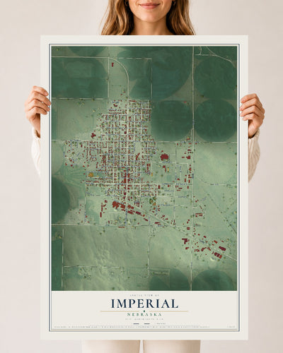 Map of Imperial, Nebraska, 24 x 36 inch unframed archival matte print
