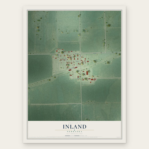 Inland, Nebraska map print, the full design