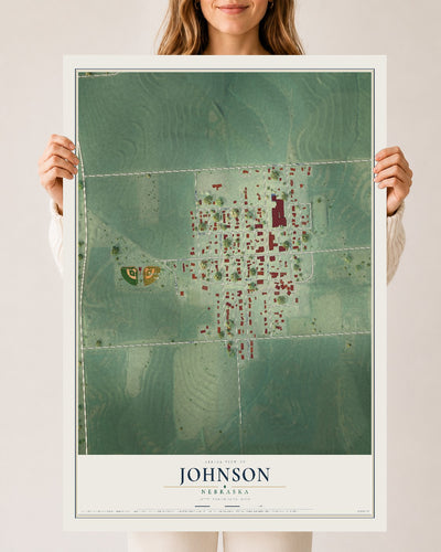 Map of Johnson, Nebraska, 24 x 36 inch unframed archival matte print