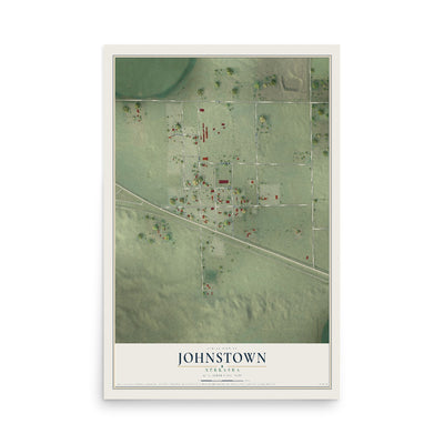 Map of Johnstown, Nebraska, 12 x 18 inch unframed archival matte print