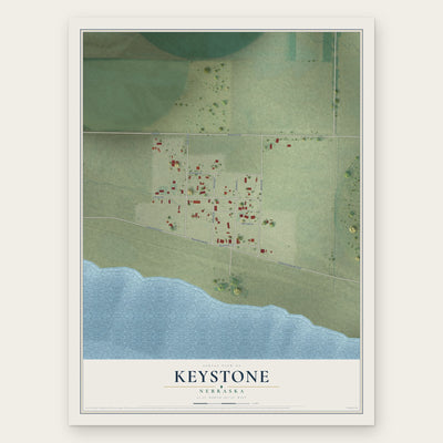 Keystone, Nebraska map print, the full design