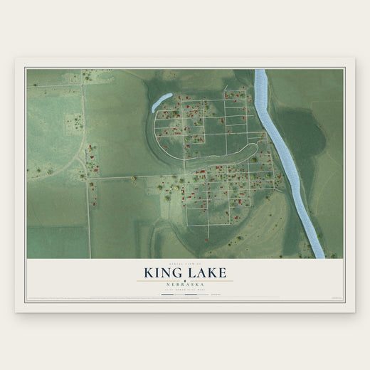 King Lake, Nebraska map print, the full design