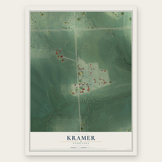 Kramer, Nebraska map print, the full design