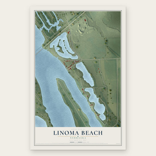 Linoma Beach, Nebraska map print, the full design