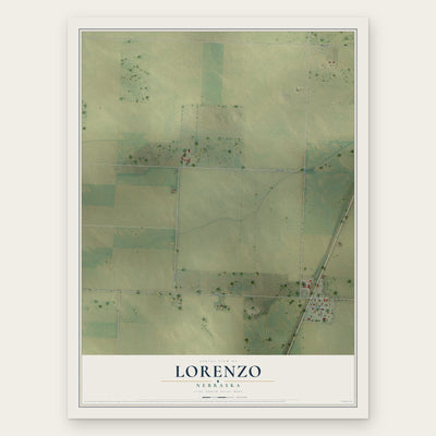 Lorenzo, Nebraska map print, the full design