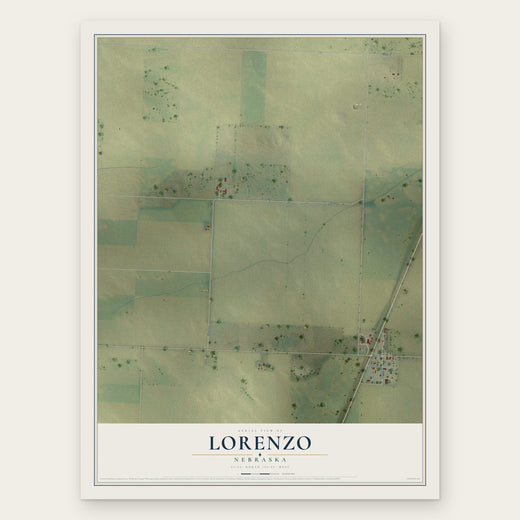 Lorenzo, Nebraska map print, the full design