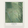 Loretto, Nebraska map print, the full design