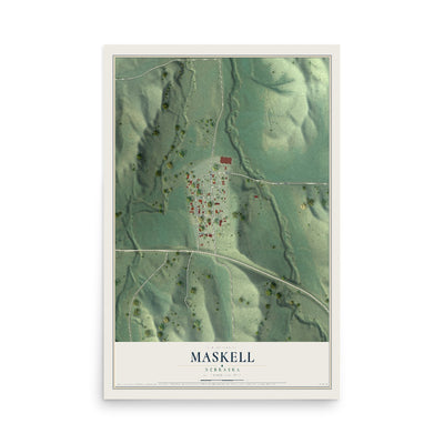 Map of Maskell, Nebraska, 12 x 18 inch unframed archival matte print