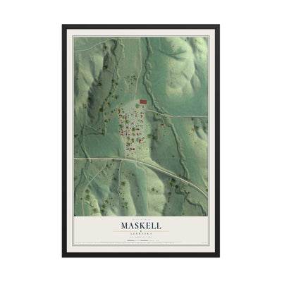 Map of Maskell, Nebraska, 12 x 18 inch print in a black wood frame