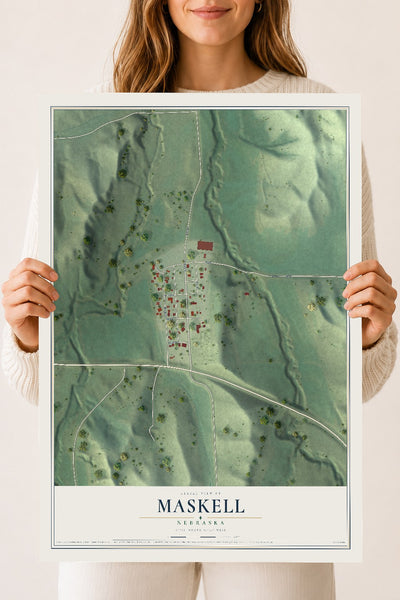 Map of Maskell, Nebraska, 18 x 24 inch unframed archival matte print