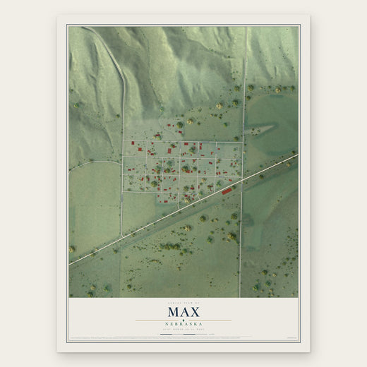 Max, Nebraska map print, the full design