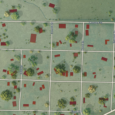 Close-up of the map of Max, Nebraska print showing street and building detail