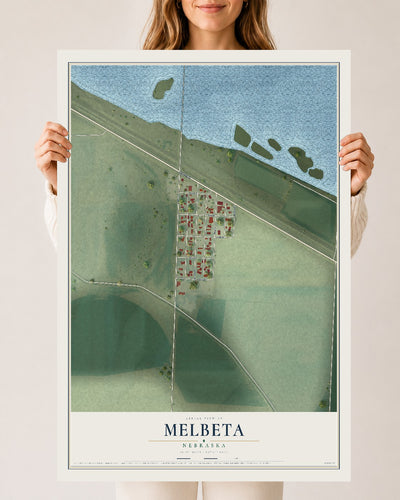 Map of Melbeta, Nebraska, 24 x 36 inch unframed archival matte print