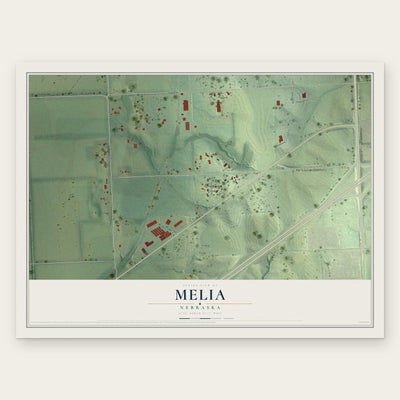 Melia, Nebraska map print, the full design