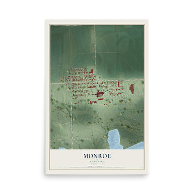 Map of Monroe, Nebraska, 12 x 18 inch unframed archival matte print