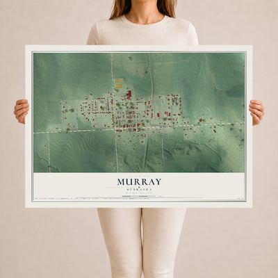 Map of Murray, Nebraska, 24 x 36 inch unframed archival matte print