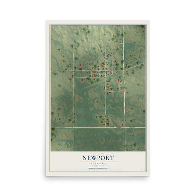 Map of Newport, Nebraska, 12 x 18 inch unframed archival matte print