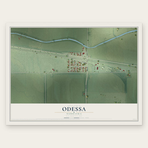 Odessa, Nebraska map print, the full design