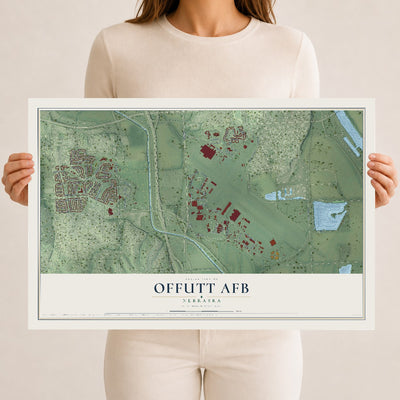 Map of Offutt AFB, Nebraska, 12 x 18 inch unframed archival matte print