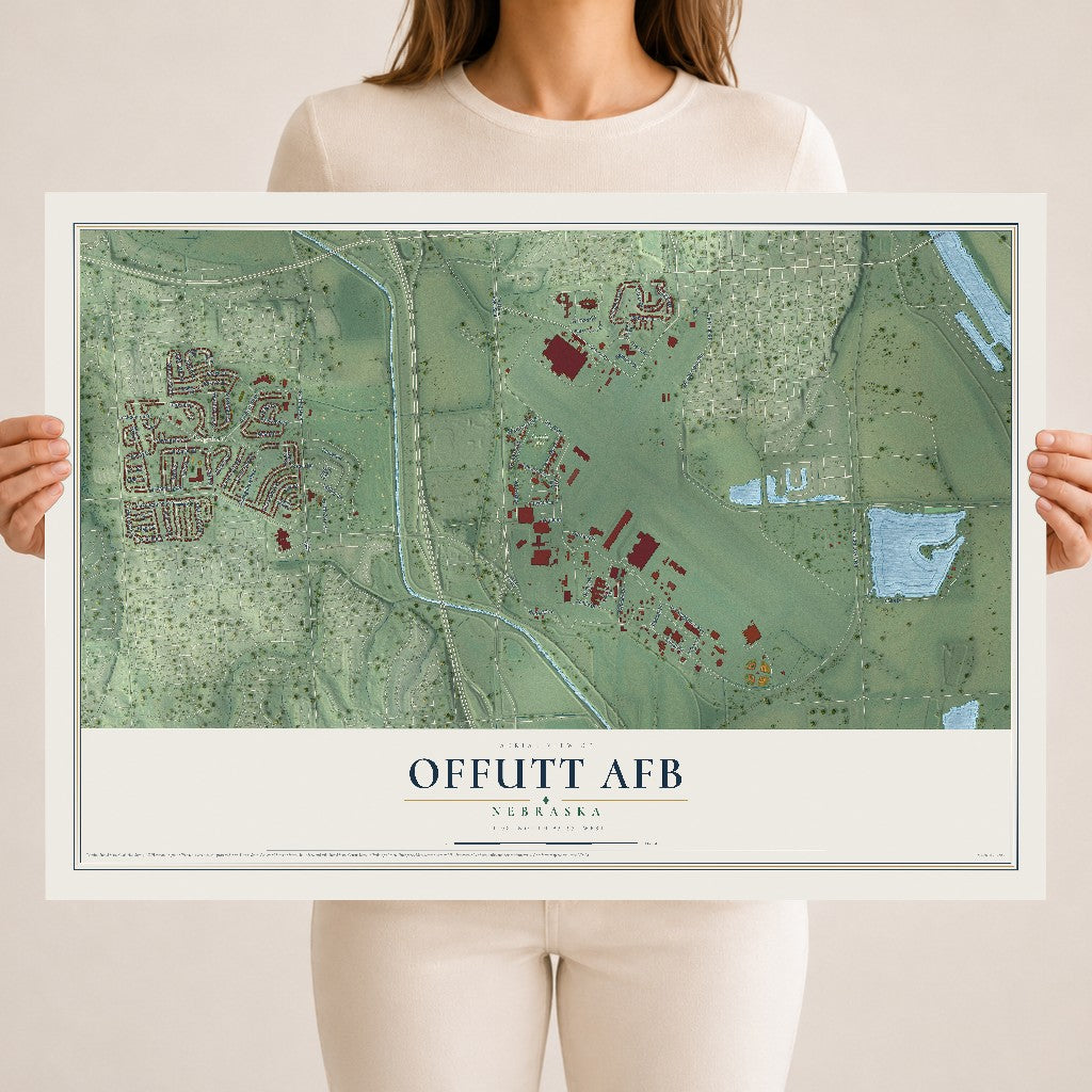 Map of Offutt AFB, Nebraska, 18 x 24 inch unframed archival matte print