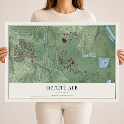 Map of Offutt AFB, Nebraska, 18 x 24 inch unframed archival matte print