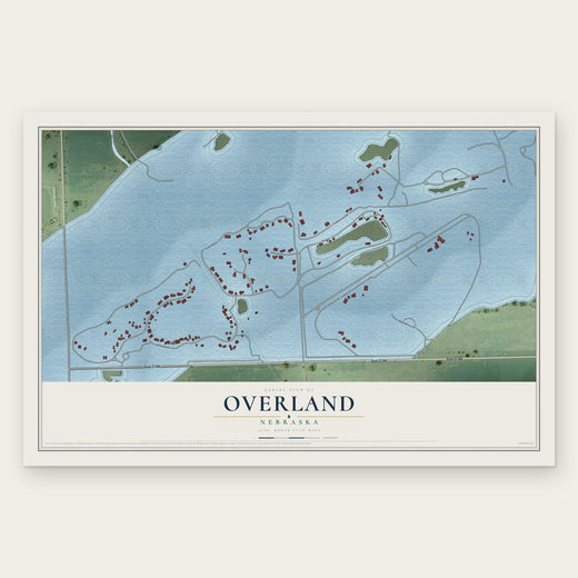 Overland, Nebraska map print, the full design